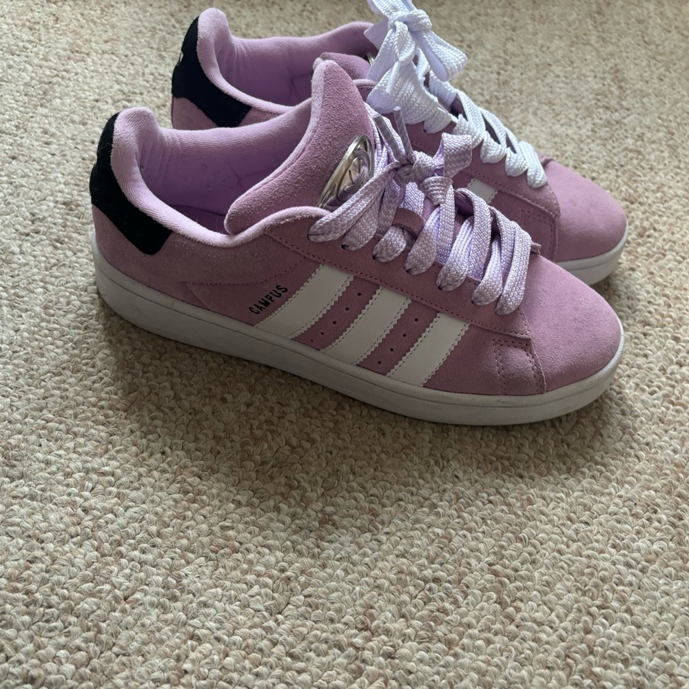 Pink Adidas Campus shoes